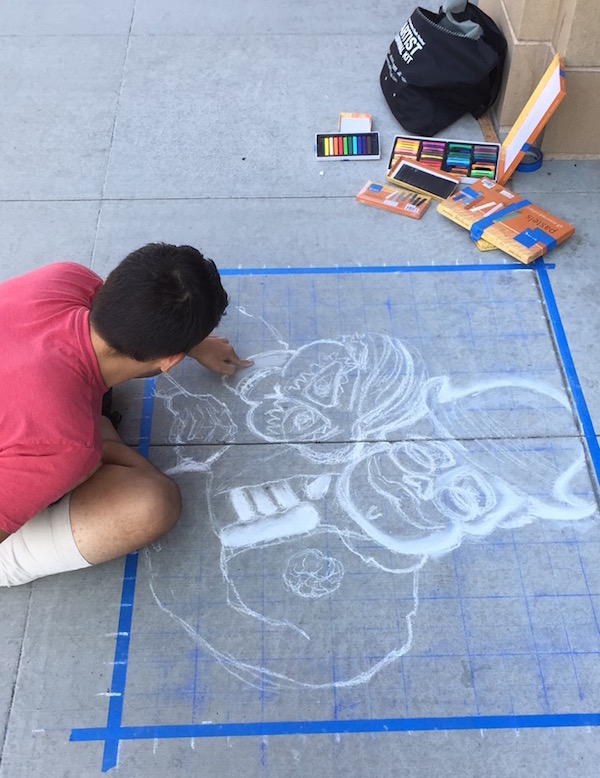 Chalk artist in Pasadena